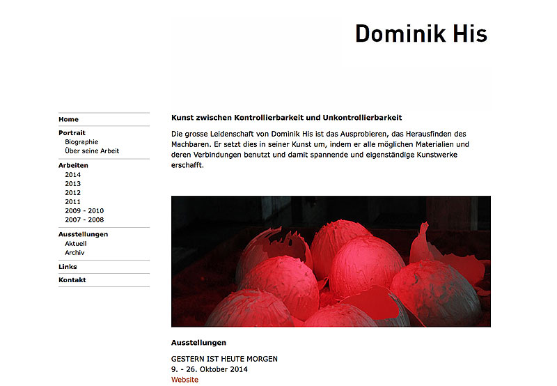 Dominik His, Künstler