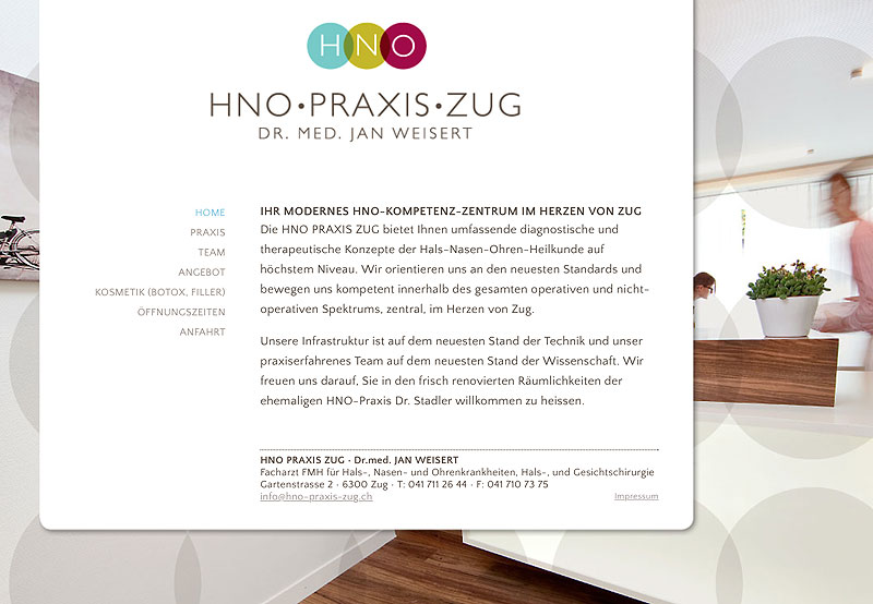 HNO Praxis Zug, die neue Hals Nasen Ohren Praxis
