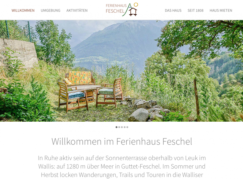 Ferienhaus auf einer Sonnenterrasse im Wallis.